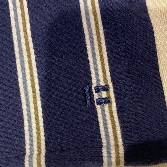 NWT Tommy John Men's V Neck Short Sleeve undershirt, striped dark blue, sz small - Picture 5 of 5